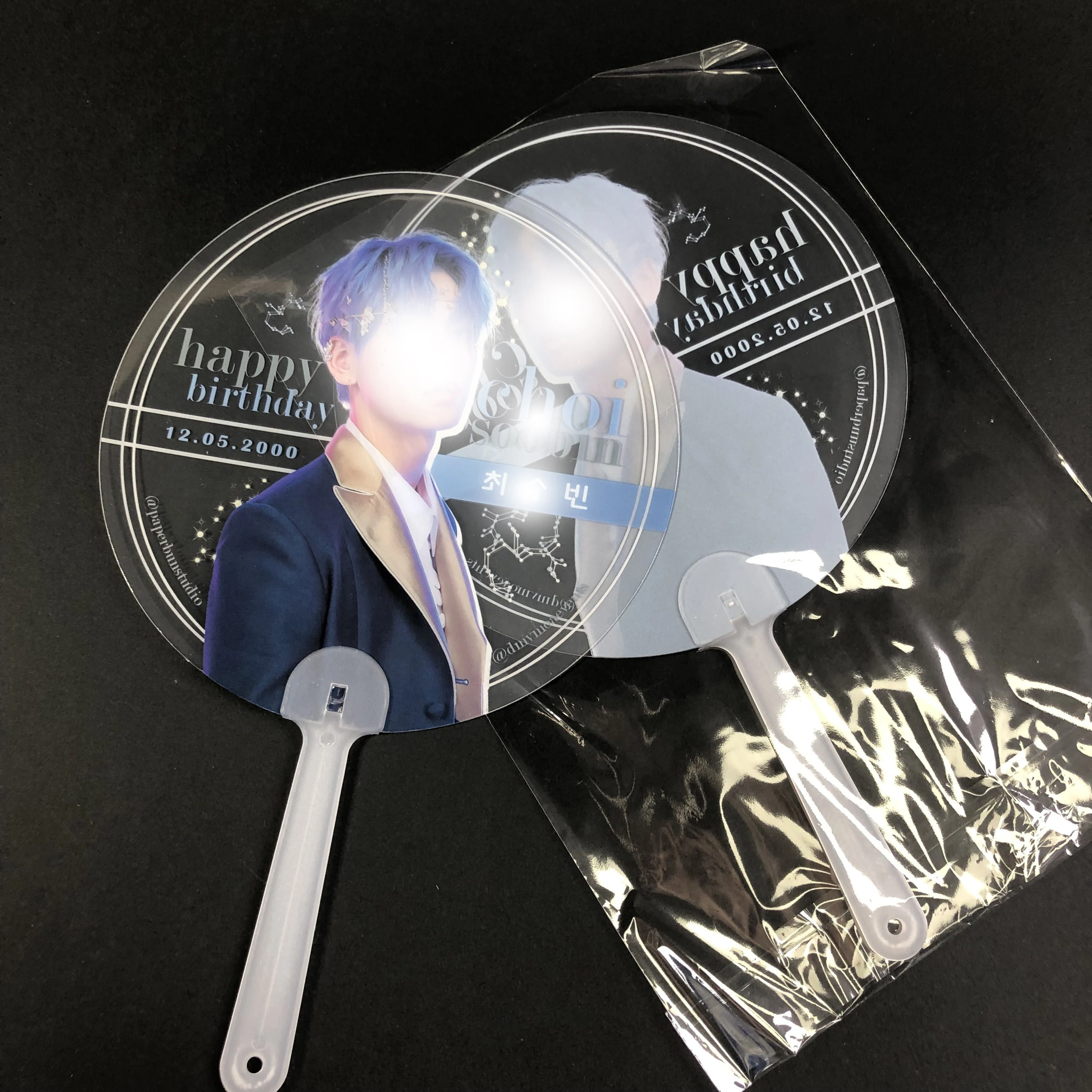 KPOP idol cupsleeve event custom clear plastic fans