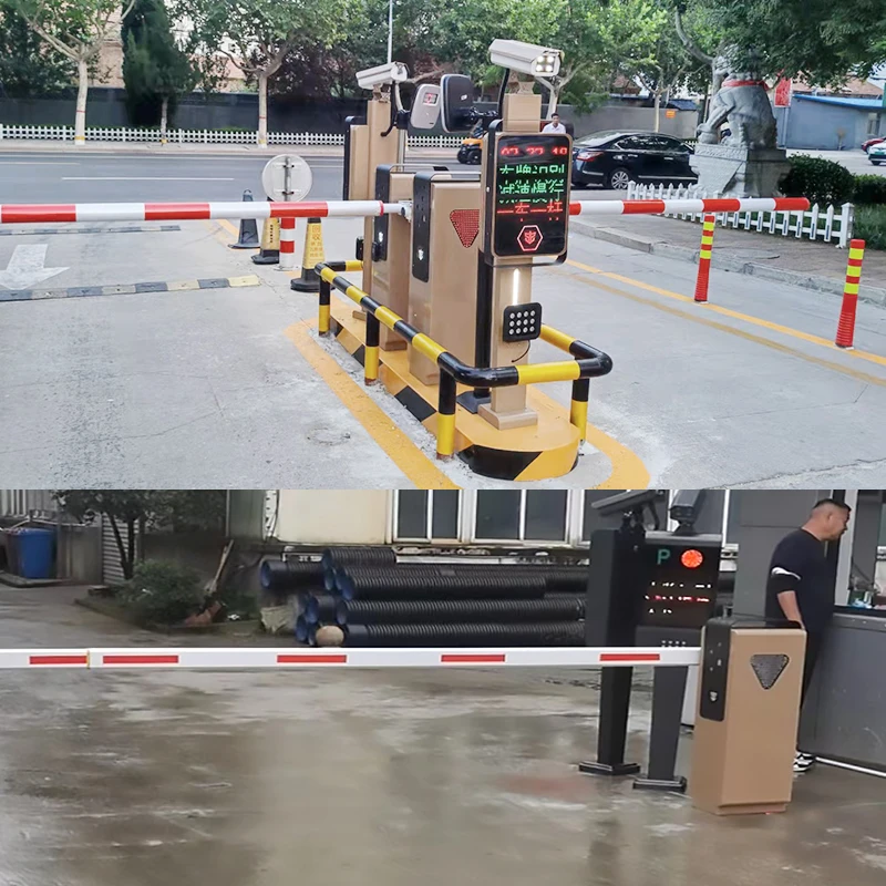 automatic portable traffic barrier gate 6m arm telescopic dc motor barrier gate