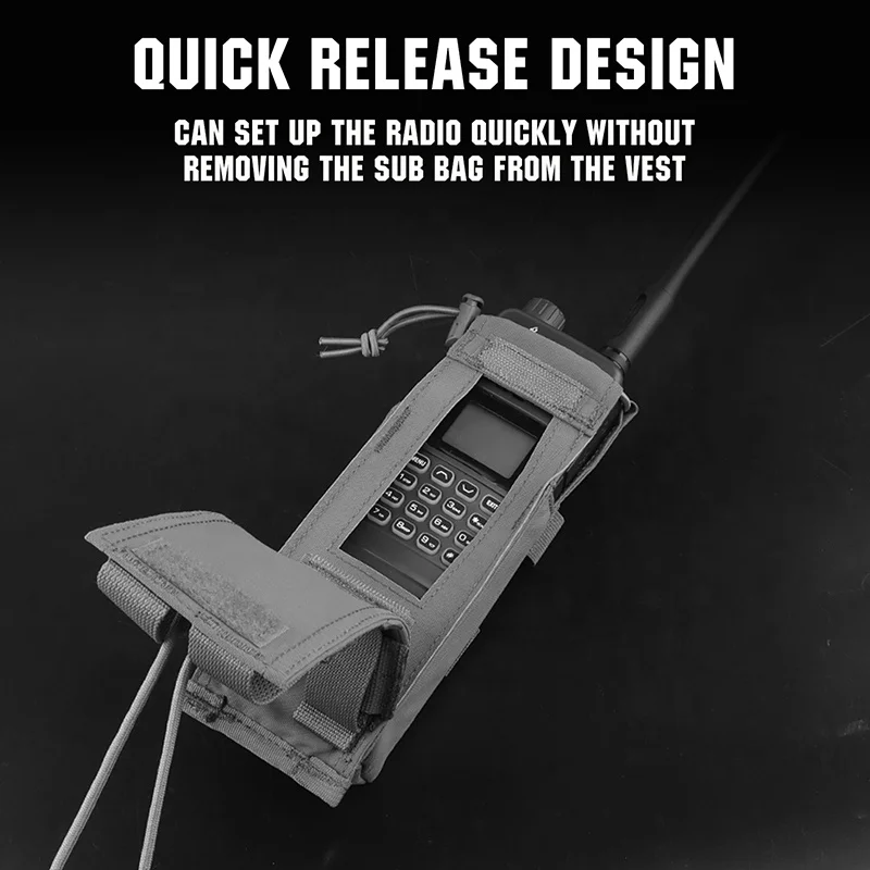 Quick Release PRC 152 /148 Drop-down Radio Pouch Molle Radio Holder Walkie Talkie Pouch