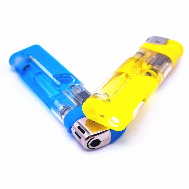 20+ Years factory wholesale L002 with LED light colored gas refillable plastic electronic smoking lighter