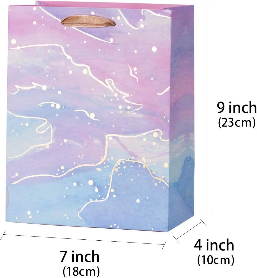 paper gift bag marble fashion gift bag with ribbon