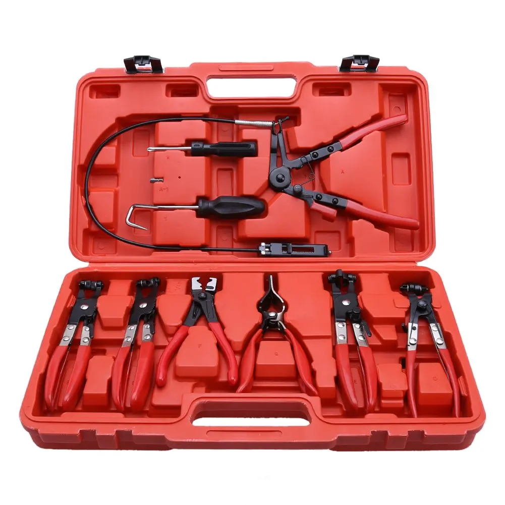 9PCS Water Pipe Plier Fuel Oil Hose Clamp Pliers Car Water Pipe Removal Tools