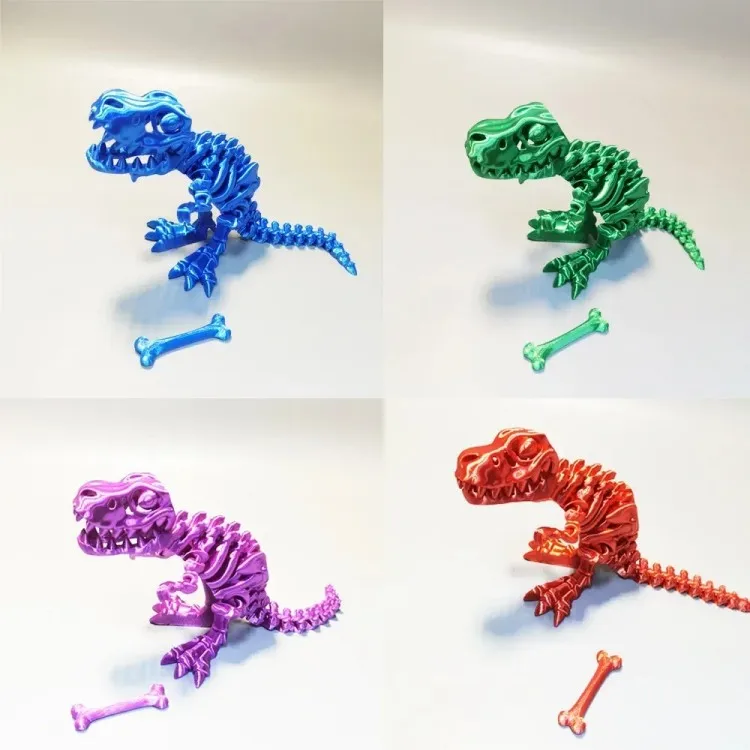 3D Printed Rapid Prototyping Fidget Toy Articulated Tyrannosaurus Rex Skeleton Dinosaur Model 17/25cm Rotatable Gift