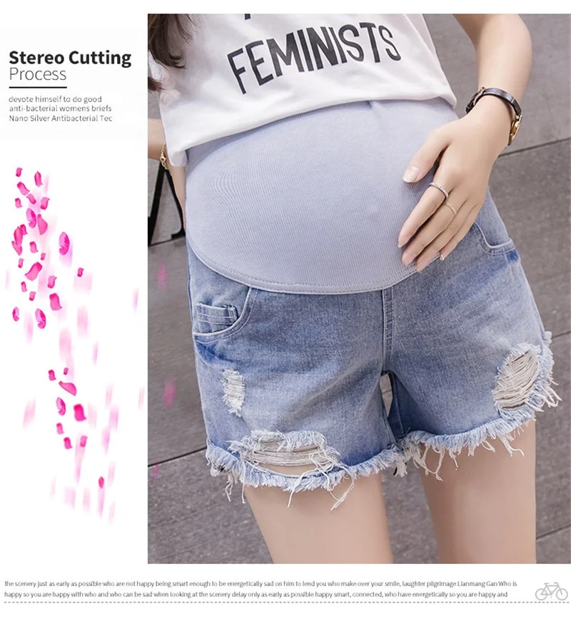 2019 summer pregnant women denim shorts