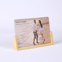 U shaped beech photo frame Custom wood photo frame Desktop decoration crafts
