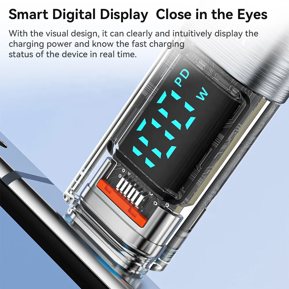 Toocki New Design 100w 1M/2M with lcd display c to c fast charging type c pd cable for huawei/Samsung/Tablet