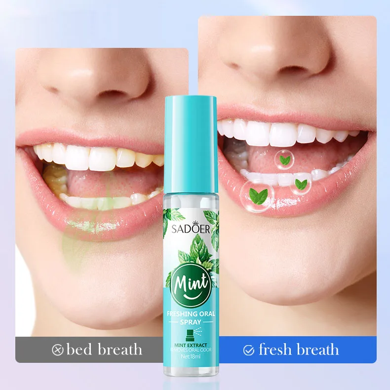 Portable 18ml Oral Care Breath Spray Freshener Mint Mouth Spray for Bad Breath