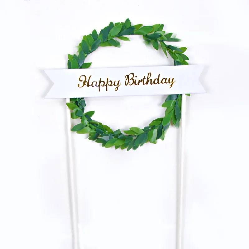 Kids happy valentines day wedding christmas acrylic happy birthday cake topper paper customised wholesale decoration