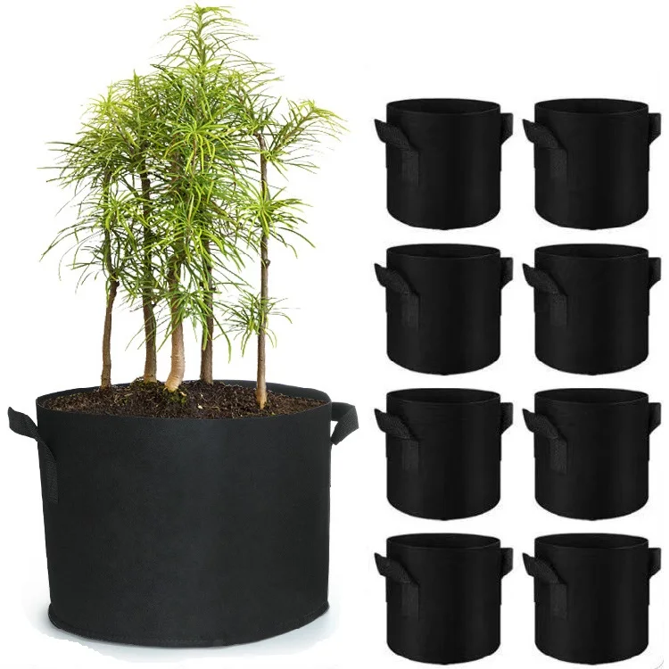 Outdoor 15 Gallon Plant Grow Bags Yard Used Root-Control Planting Bag 5pcs Strawberry Planter Bags