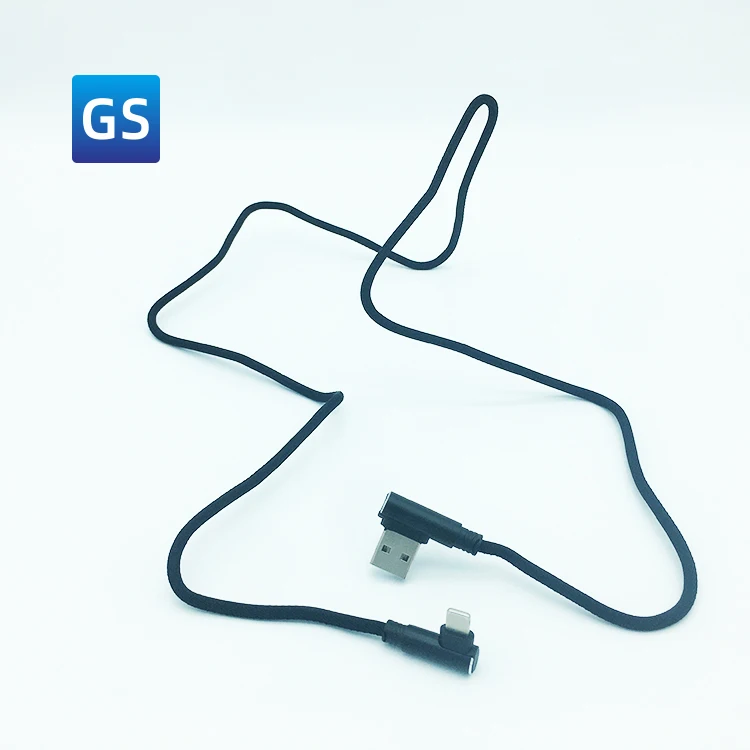 Factory Wholesale USB Type C Car Game 90 Degrees Charging Cable Cotton USB Charger Type C Wall Charger Cable