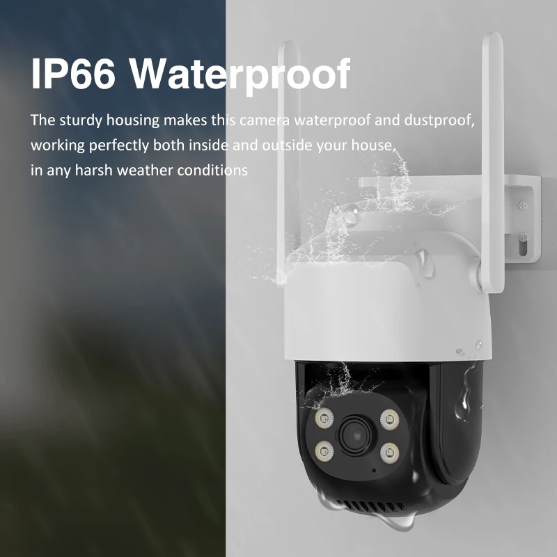 Широкоугольная уличная камера 1080P с углом наклона IP66 Водонепроницаемая Пыленепроницаемая Сетевая 4G поддержкой 256GB TF-карты камеры видеонаблюдения
