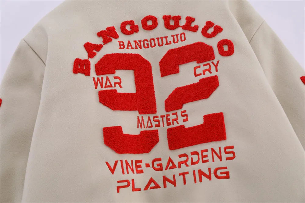 Vintage Baseball Chenille Embroidery Jacket Thickened Baseball Jersey Unisex HipHop Embroidered Varsity Jacket Streetwear Bomber