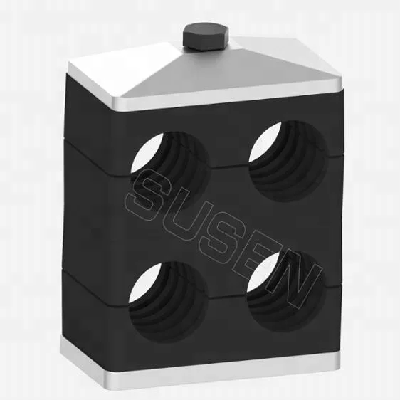 Plastic hanging double twin pipe clamp clamps for pipes