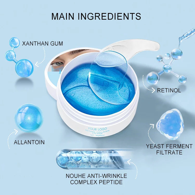 Hydrolyzed Collagen Deeply Hydrate And Nourish eye patch hydrogel shark shape under eye mask reduce dark circles puffy eyes