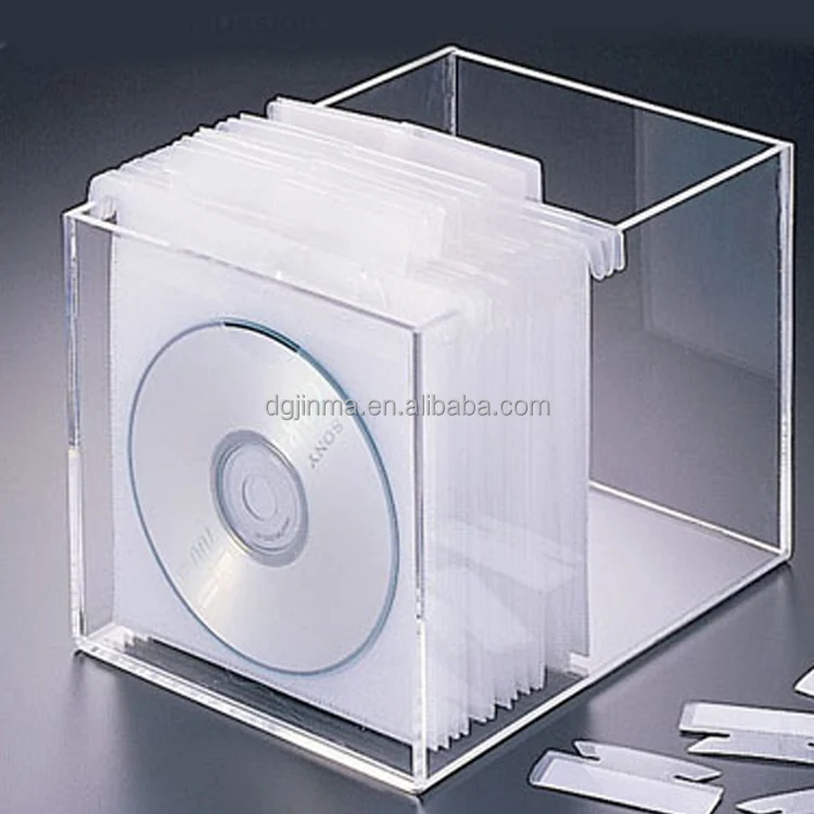 Custom Fashion Style Clear Plastic Cd Dvd Storage Box For Counter Top