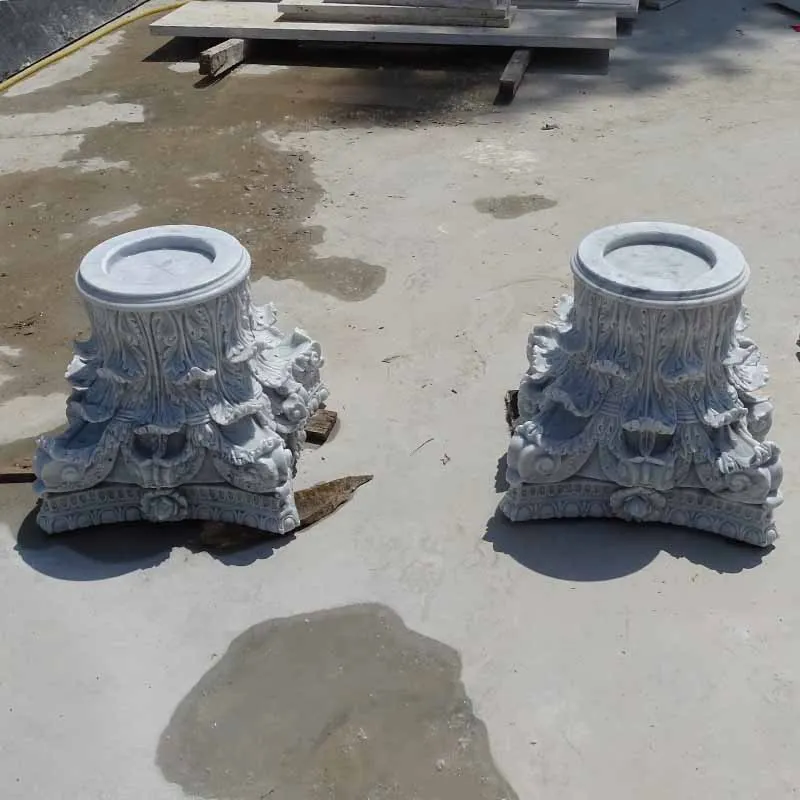 Hand Carved White Marble Pillar Natural Stone Column Marble Carved Roman Pillars For Sale