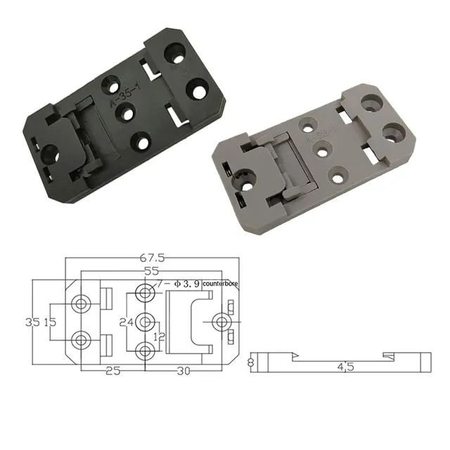 Universal Back And Grey 20mm Din Rail Spring Clip,Plastic Din Standard Rail Mounting Clip