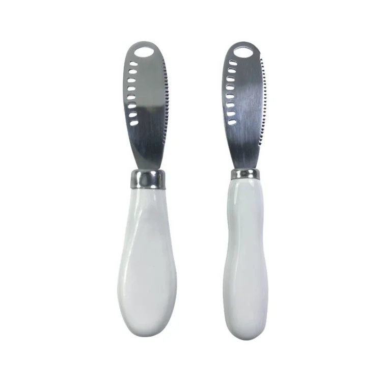 Western Food Tools Scraper Baking Porcelain Handle Stainless Steel Cream Bread Cutting Butter Cheese Knife