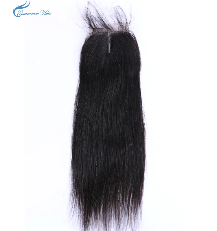 Guarantee hair remy virgin human lace closure straight natural color 4*4