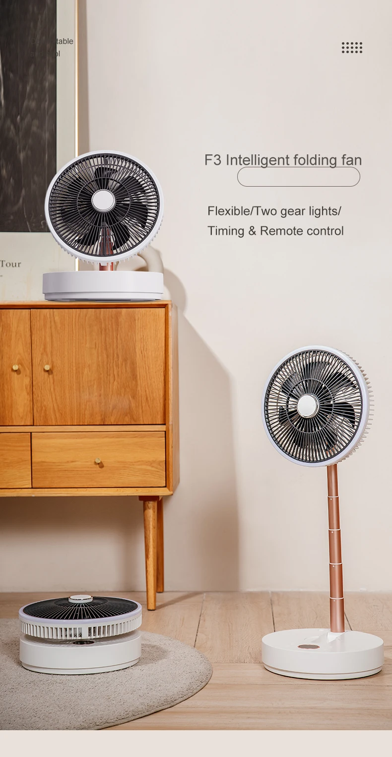 New Wide Angle Oscillation Adjustable Height Air Circulating Pedestal Fans portable electric fan for Room with battery