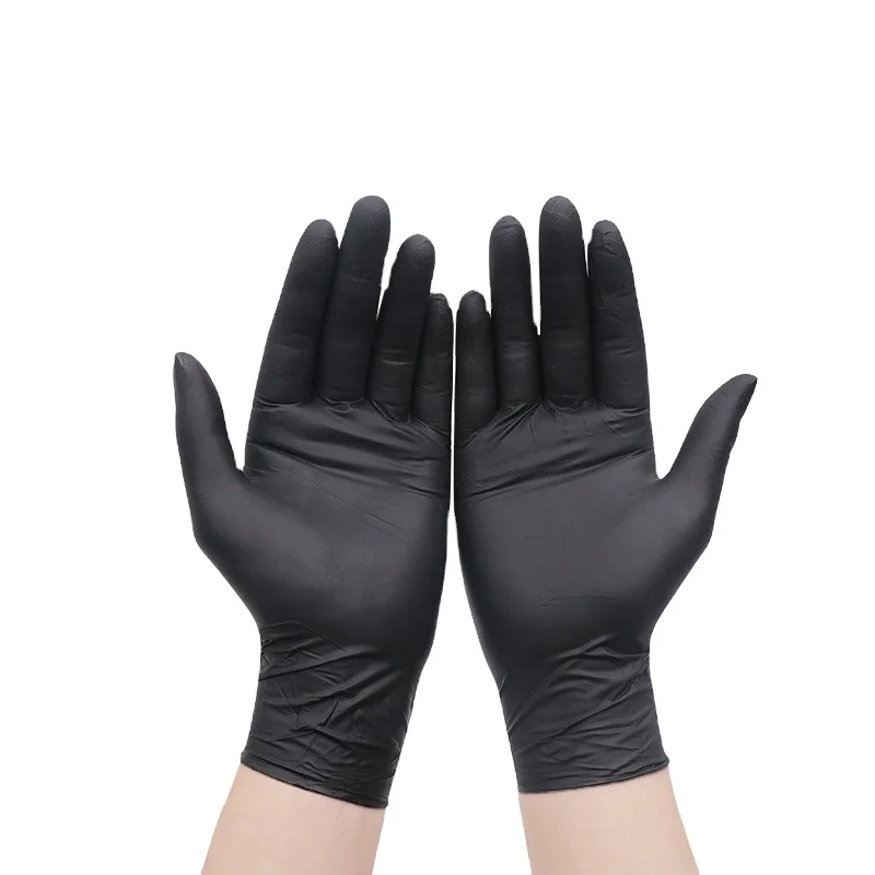 Wholesale Price Black Flocklined Examination Nitrile Gloves Disposable Powder Free OEM Other Hair Styling Tools barber use tools