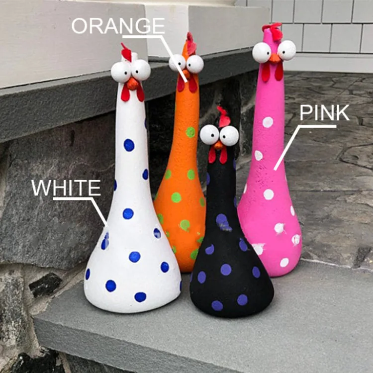  Garden Decoration Big Eye Sling Resin Chicken Figurines For