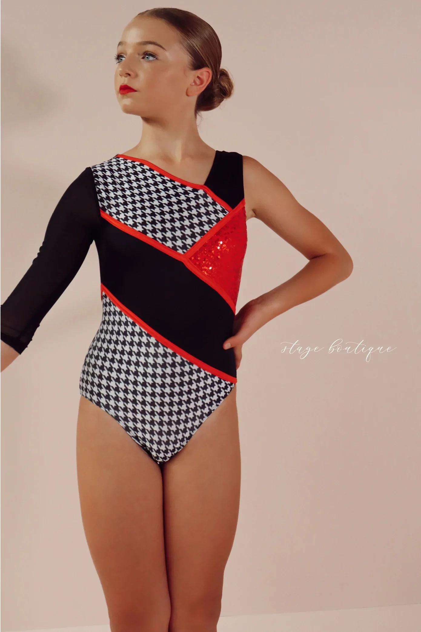 Kids Stage Lycra And Sequin Fabric Splicing Jazz/Lace Dance Wear Girls Dance Leotard Costume For Performance