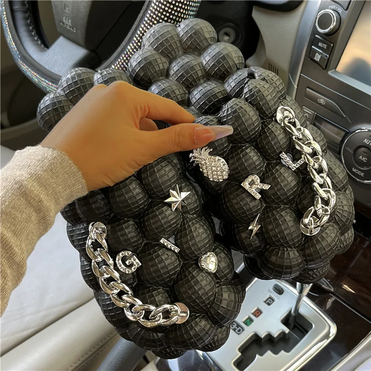 Personalized Beach Summer EVA bubble Slippers with charm pins Slides Soft Ladies Men Women Fashion Lychee Air Bubble Slides