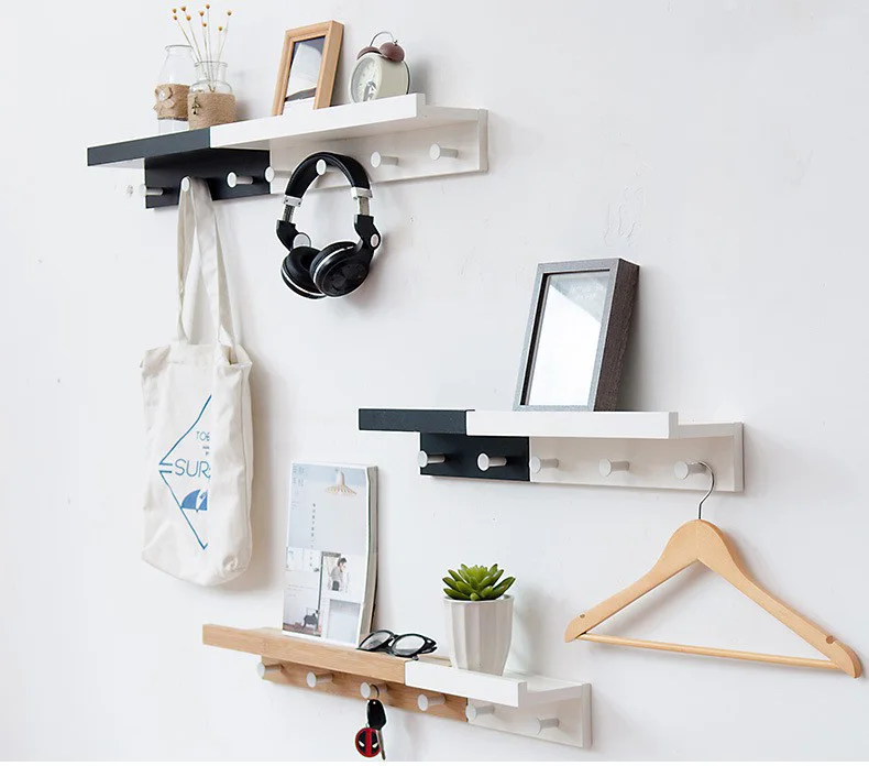 
Entryway Traditional Coat Racks Hooks of Storage floating Wall shelves 