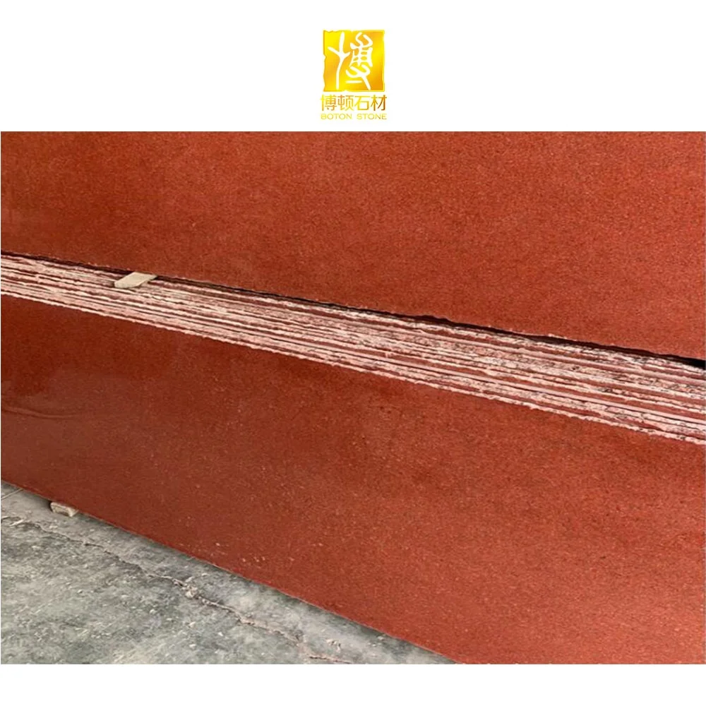Outdoor Natural Stone Polished Wall Tile Garden Border Red Granite Floor Slab