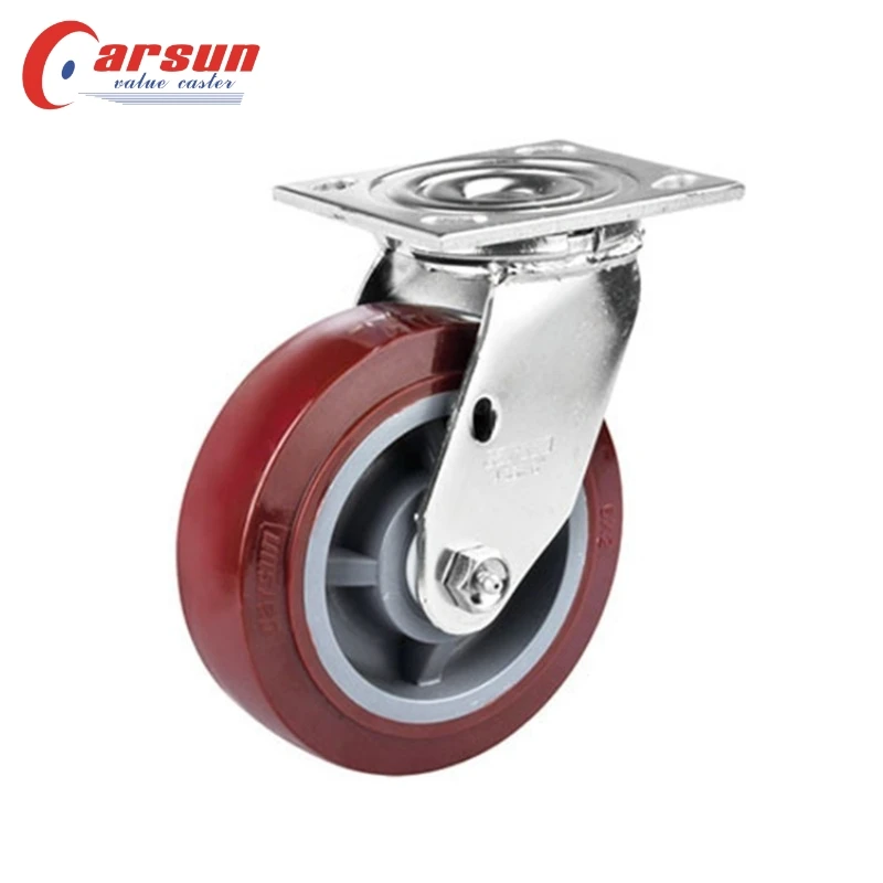 Heavy Duty Industrial Casters Swivel and Fixed Roller 6Inch Polyurethane