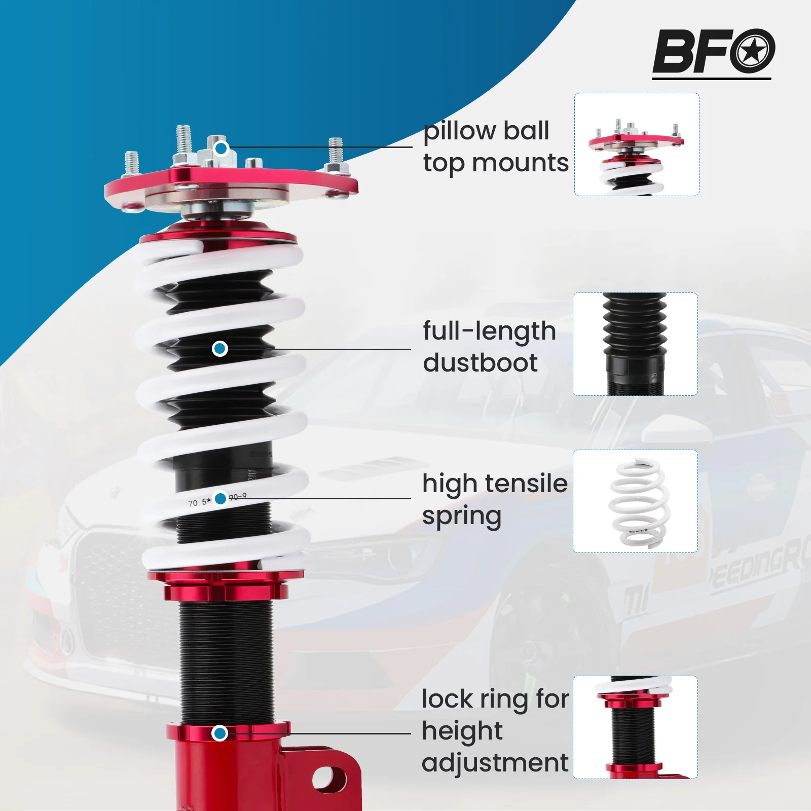Coilovers Suspension Lowering Kit For Subaru Legacy 1999-2004 BE Sedan Shock Absorber