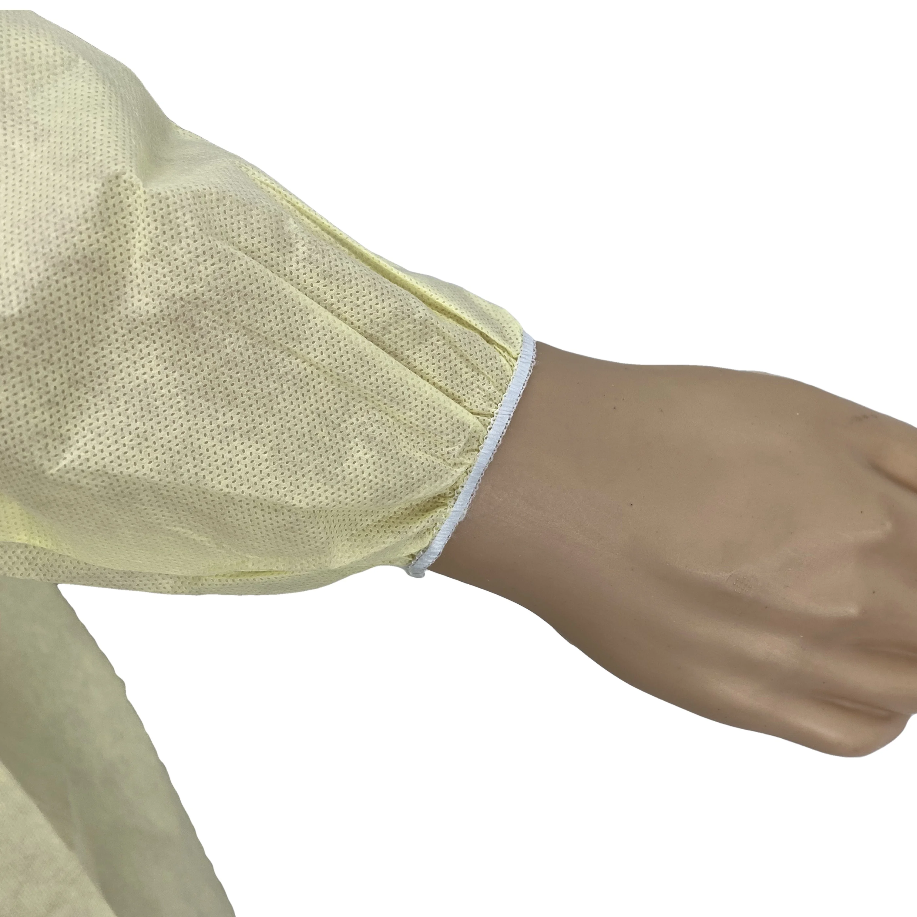 Waterproof yellow SMS Surgical Gowns Ce Iso Approved  Disposable Sterile Isolation Gowns Medical Protective Clothing Oem