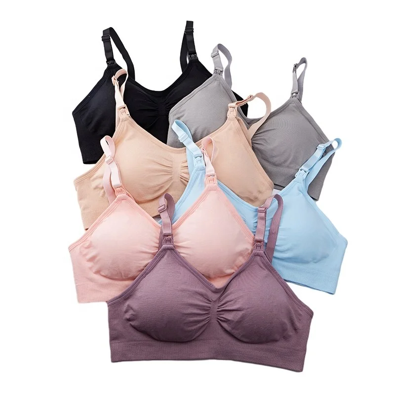 Wholesale Comfort Removable Pad Sports Bra Postpartum Breastfeeding Pregnant Bra for Hands free Pump