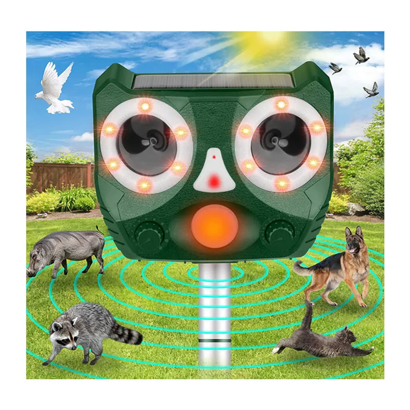 SJZ Amazon Top Sale outdoor garden waterproof IP66 Solar powered ultrasonic sounds elephant wild animal repeller cat Repeller