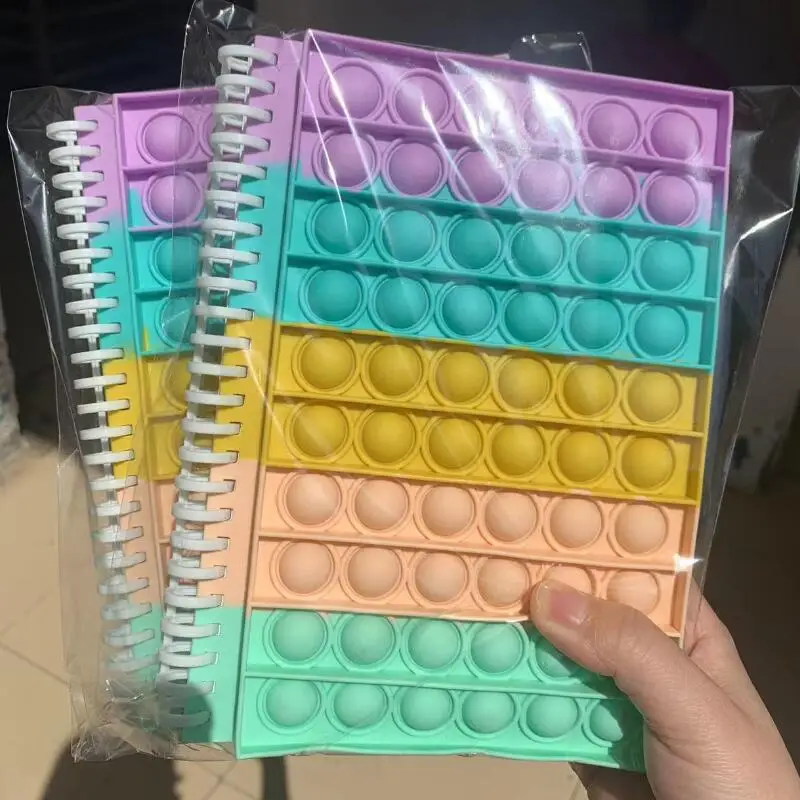 Loose leaf Popper Bubble Fidget Notebook detachable A5 Pop Finger Push Fidget Spiral Notebook