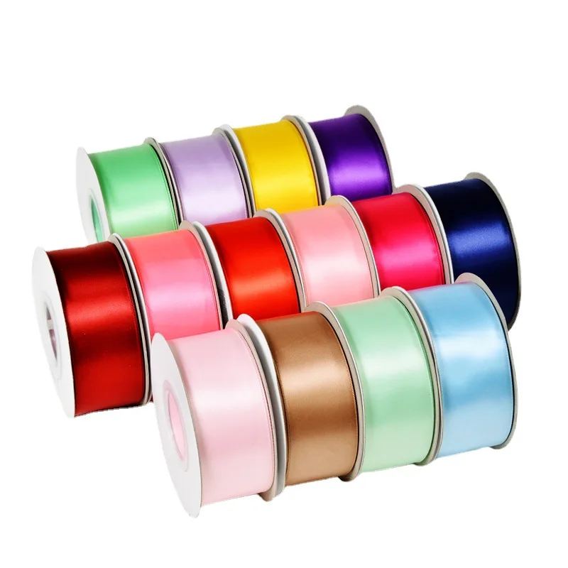 Decorative 196 colors Polyester single face and double face Cintas para lazos Craft  Christmas Gift Satin Ribbon