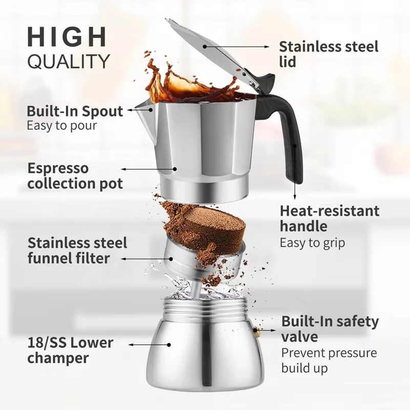 4/6 чашки высококачественные алюминиевые итальянские Cafetera кофеварка для кофе эспрессо Мока горшки