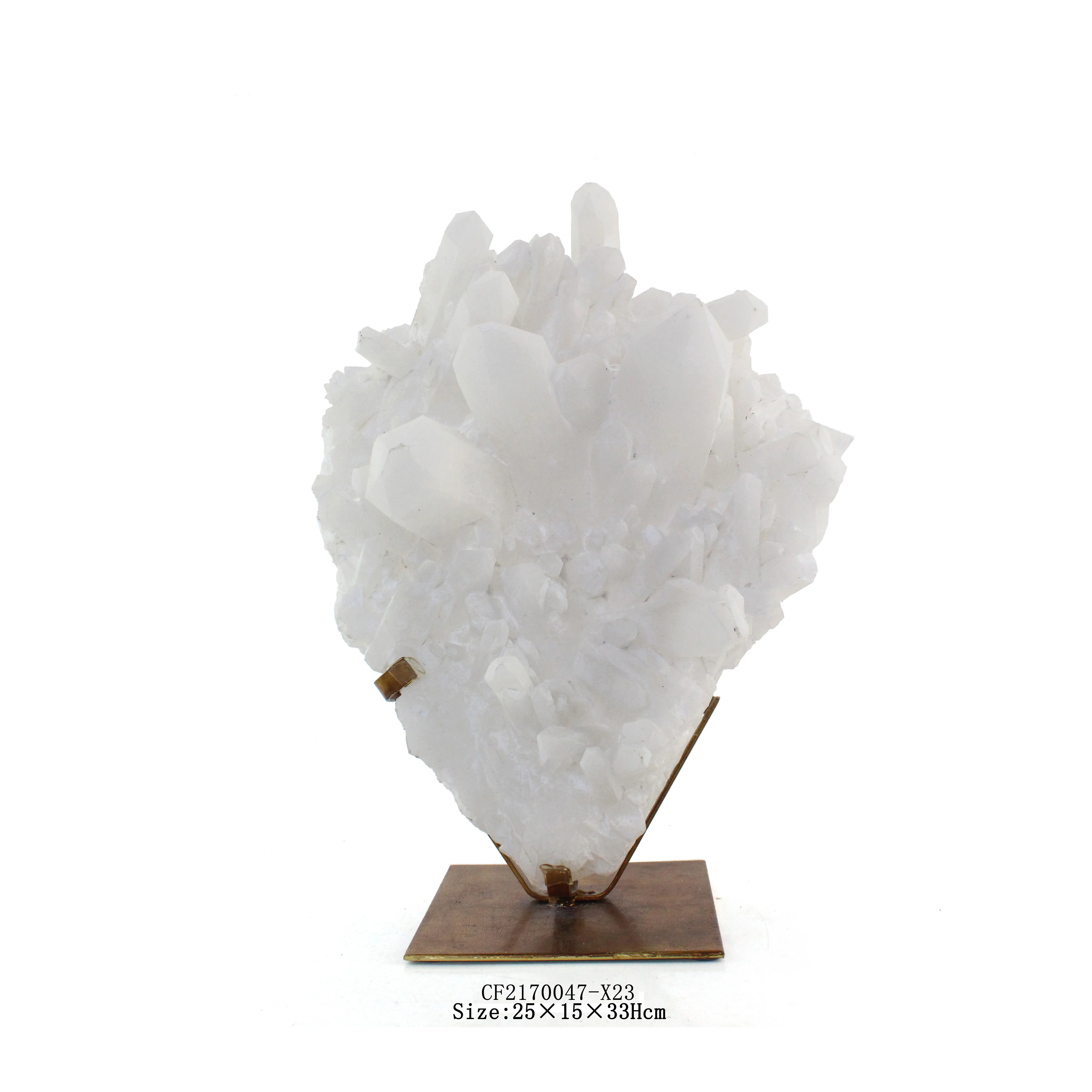 
white crystal resin home decor accessories ornament with metal base 
