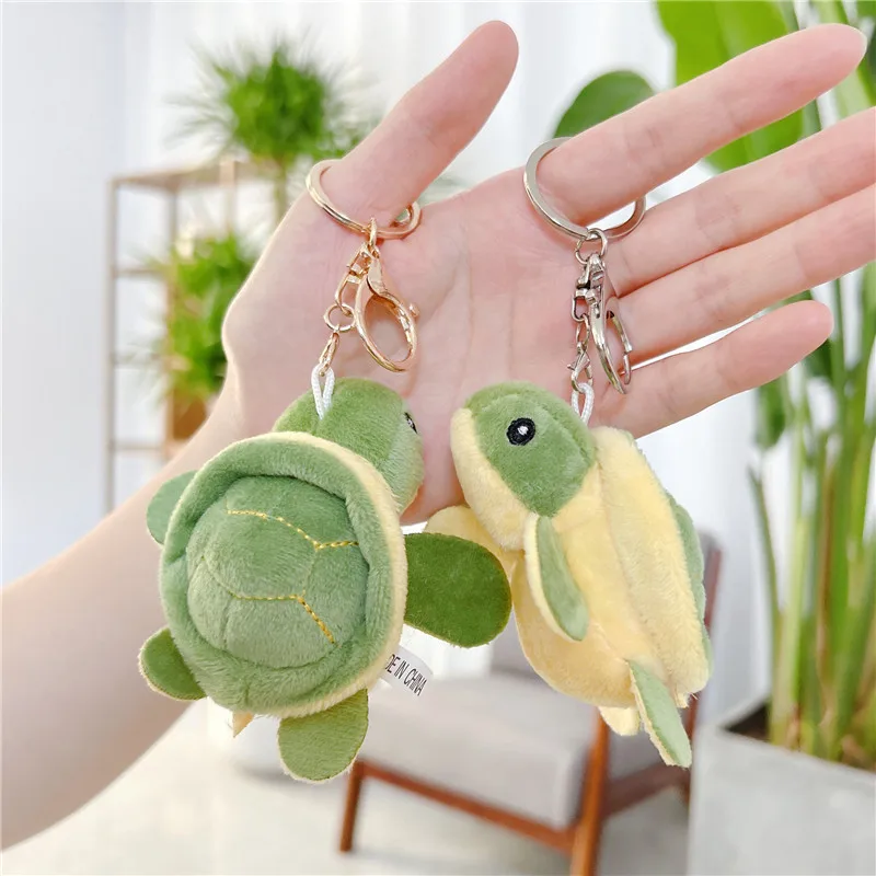 Cute turtle plush toy key chain wholesale high quality turtle pendant doll keychain