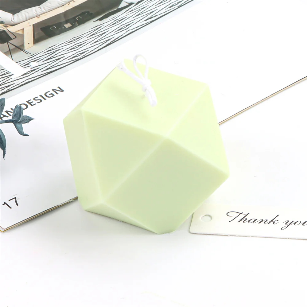 Hot Selling Diamond Cup Candles Molds Supplies Stereo Polyhedral Prism Gypsum Decor Geometric Polygon Ball Resin Moulds Silicone