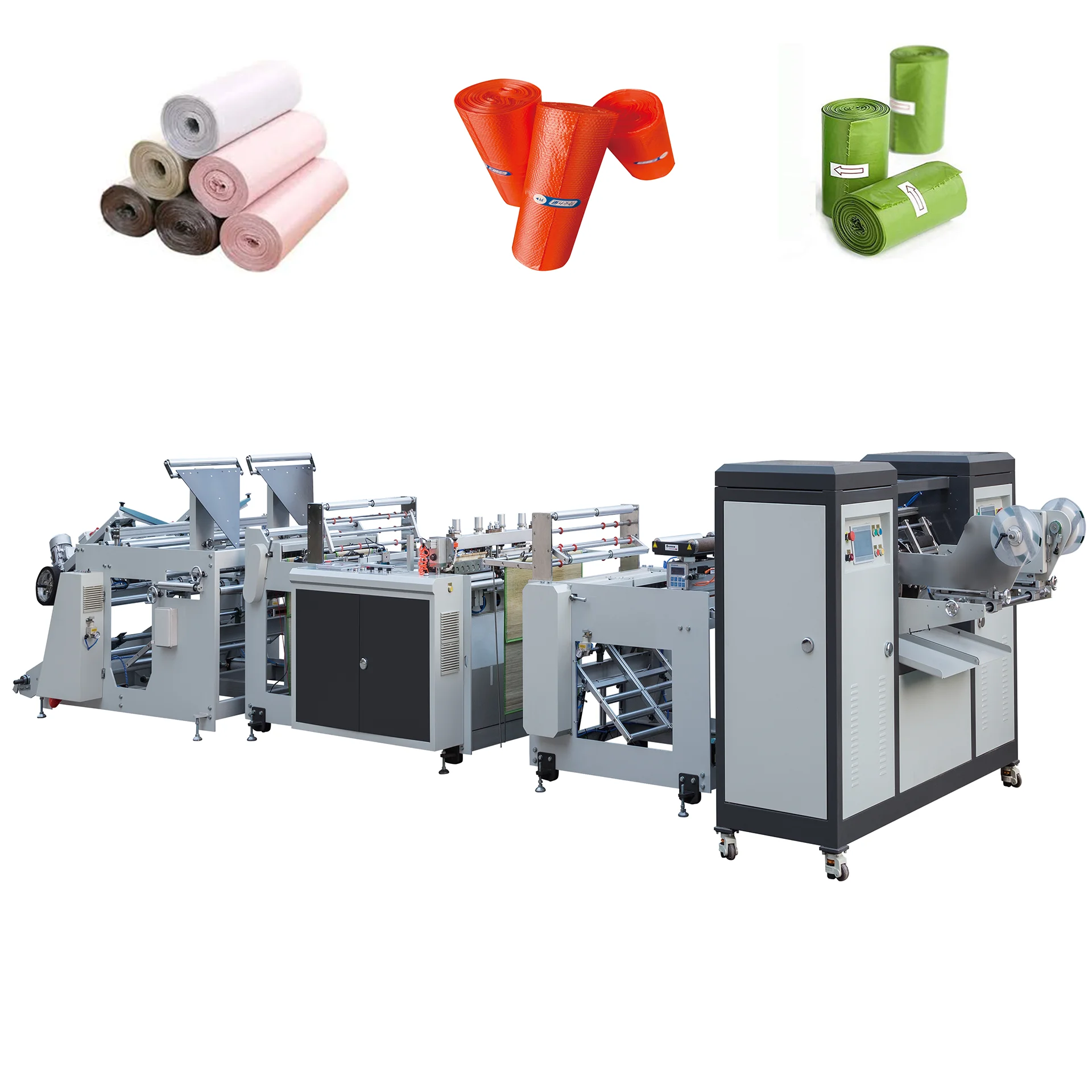 double line biodegradable pet waste dog poop garbage bag making machine