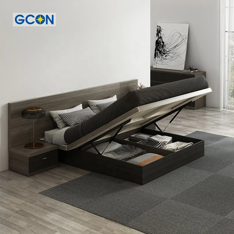 solid wood bed base/bed with lifting storage