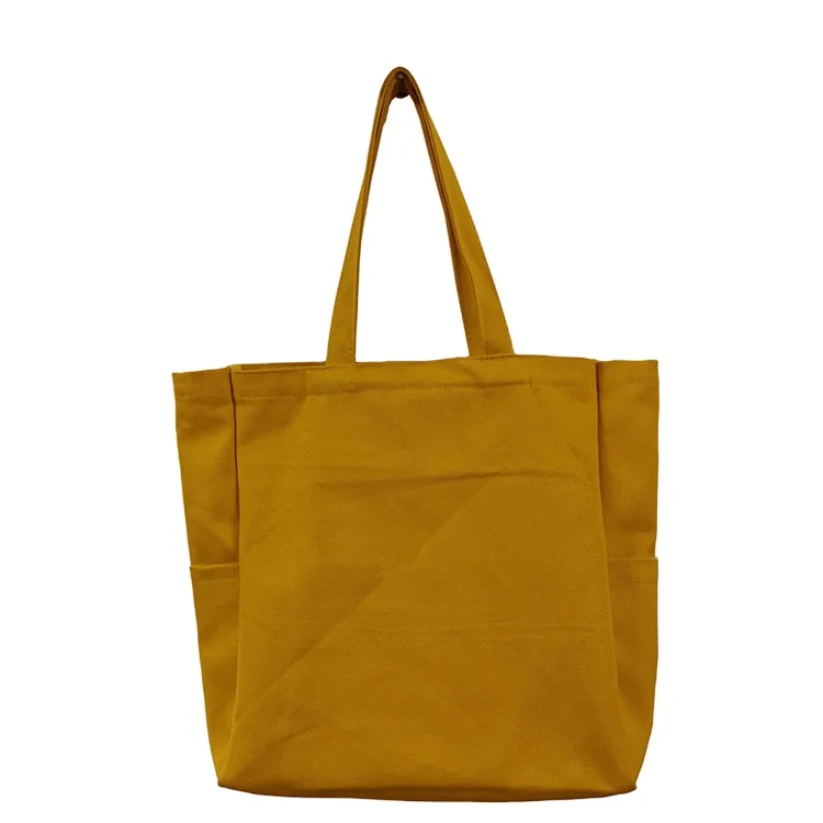 
Custom Solid Color Canvas handbag simple recycle cotton shopping bag with logo niche bag 