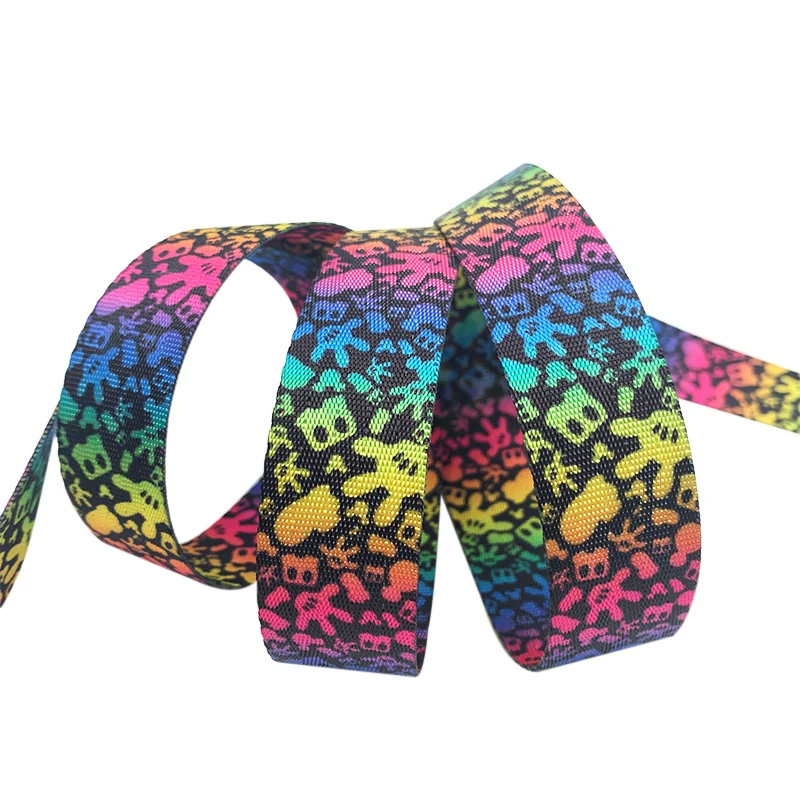 factory direct sale bag strap sublimation polyester webbing tape custom printed webbing for dog collar