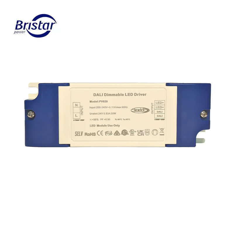 DC 24V 12V Dali dimming 20W IP20 DALI2 затемняемый Светодиодный источник питания светодиодный драйвер класса 2