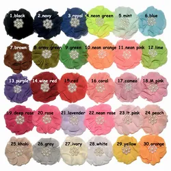 3' (7.5cm) Multi-layer Pearl Beaded Chiffon flower Without Hair Clip Girl Lovely Hair Accessories 30 Colors
