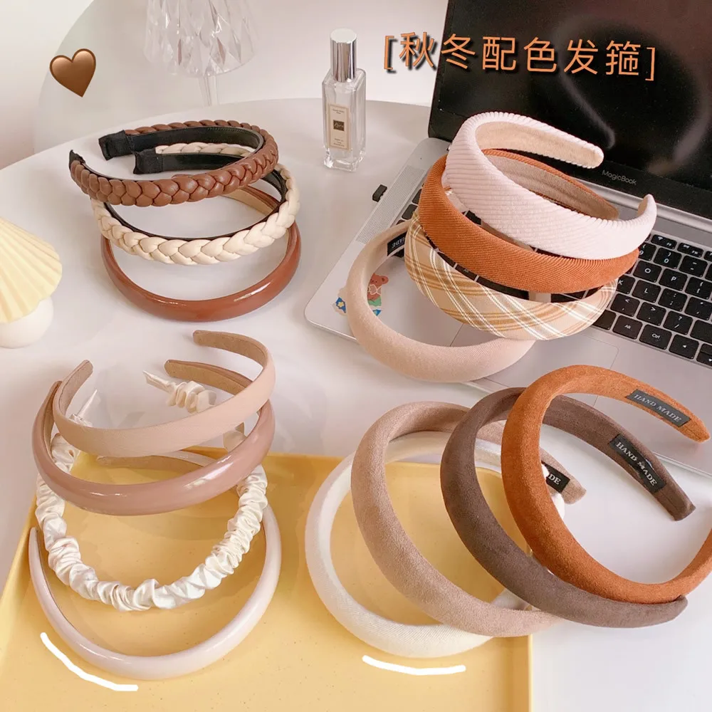 Tschick New Women Girls Sweet Colors Broadside Plush Hairbands Ladies Lovely Soft Hair Hoop Headbands Female Hair Accessories