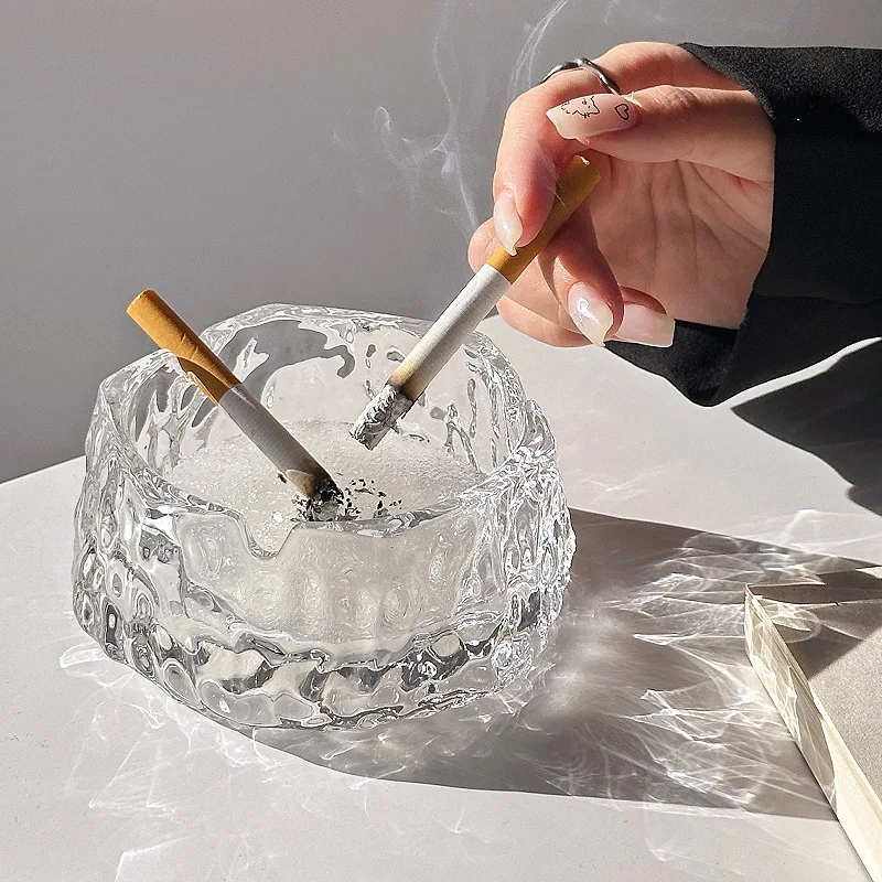 Clear Round Glass Ashtray Custom Made Smoking Cheap Ashtray for Hotel