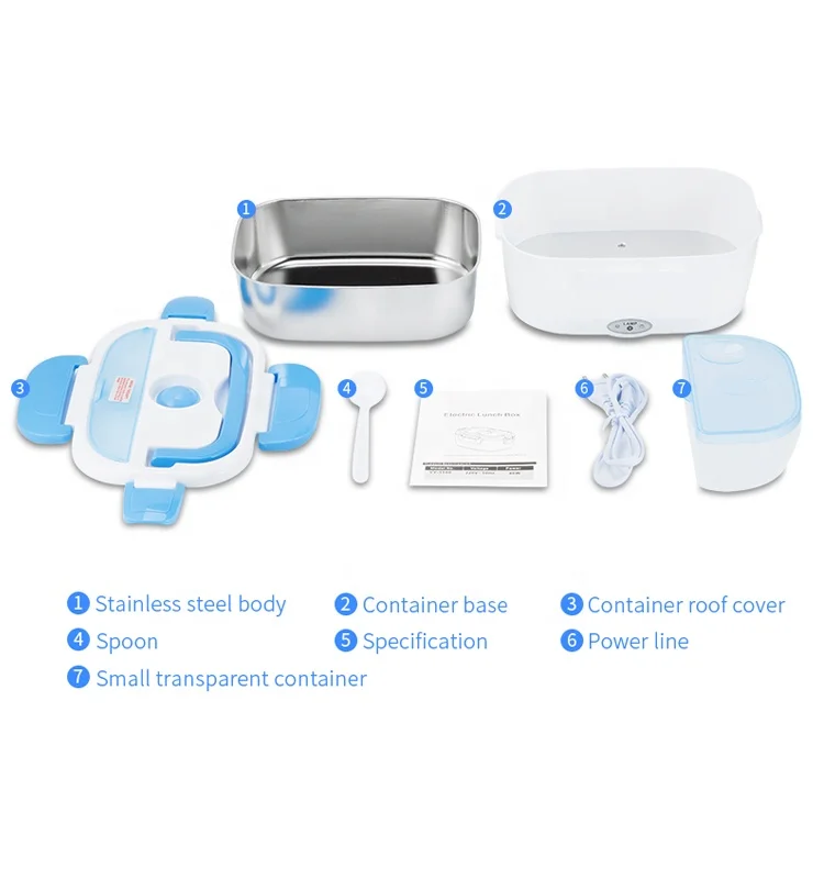 YUYANG 220V 110V 12V 24V Pluggable Office Car 2IN1 Portable Leakproof Food Warmer Bento Box Electric Heated Meal Rice Lunch Box